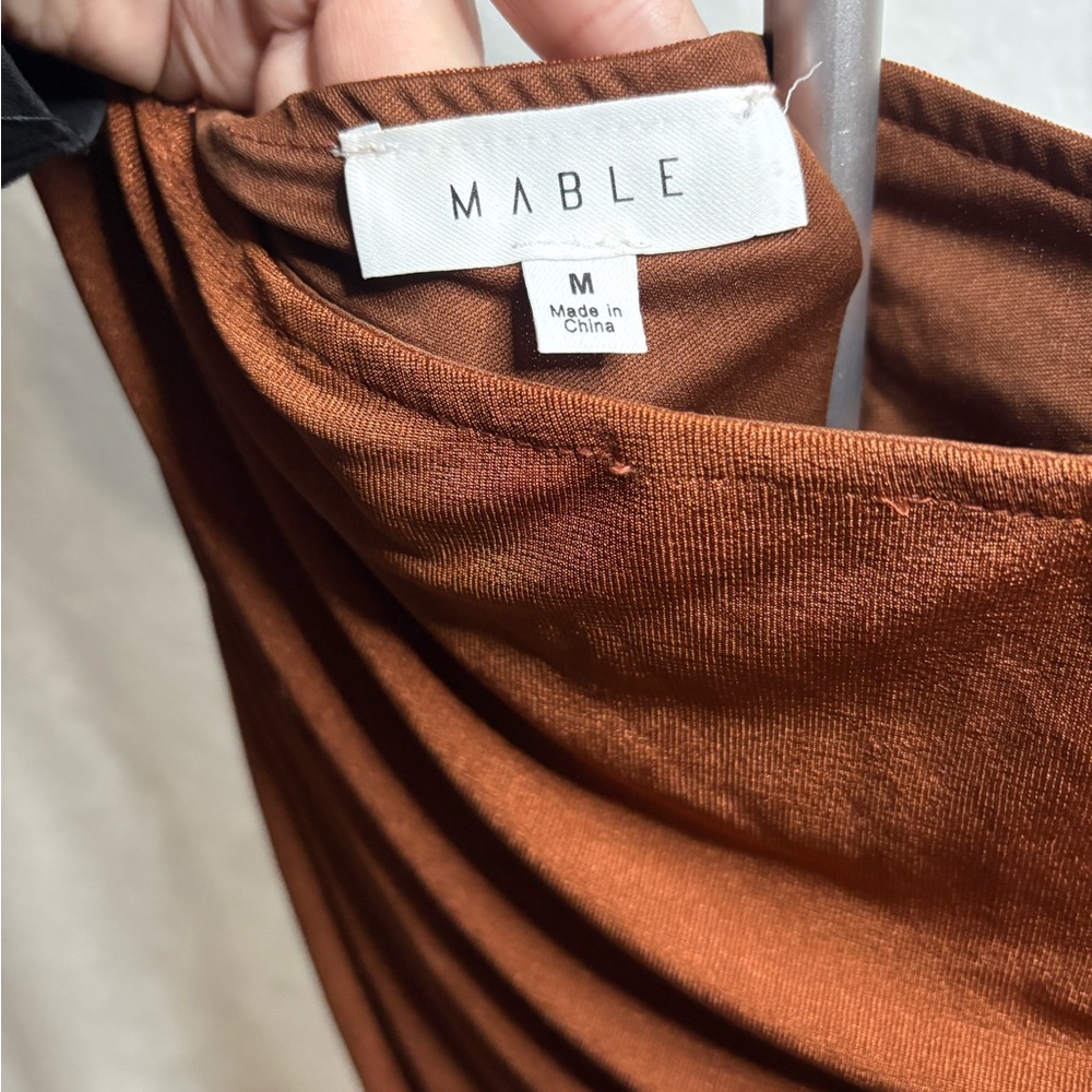 MARBLE Rust Orange Draped Dress - Picture 6 of 6